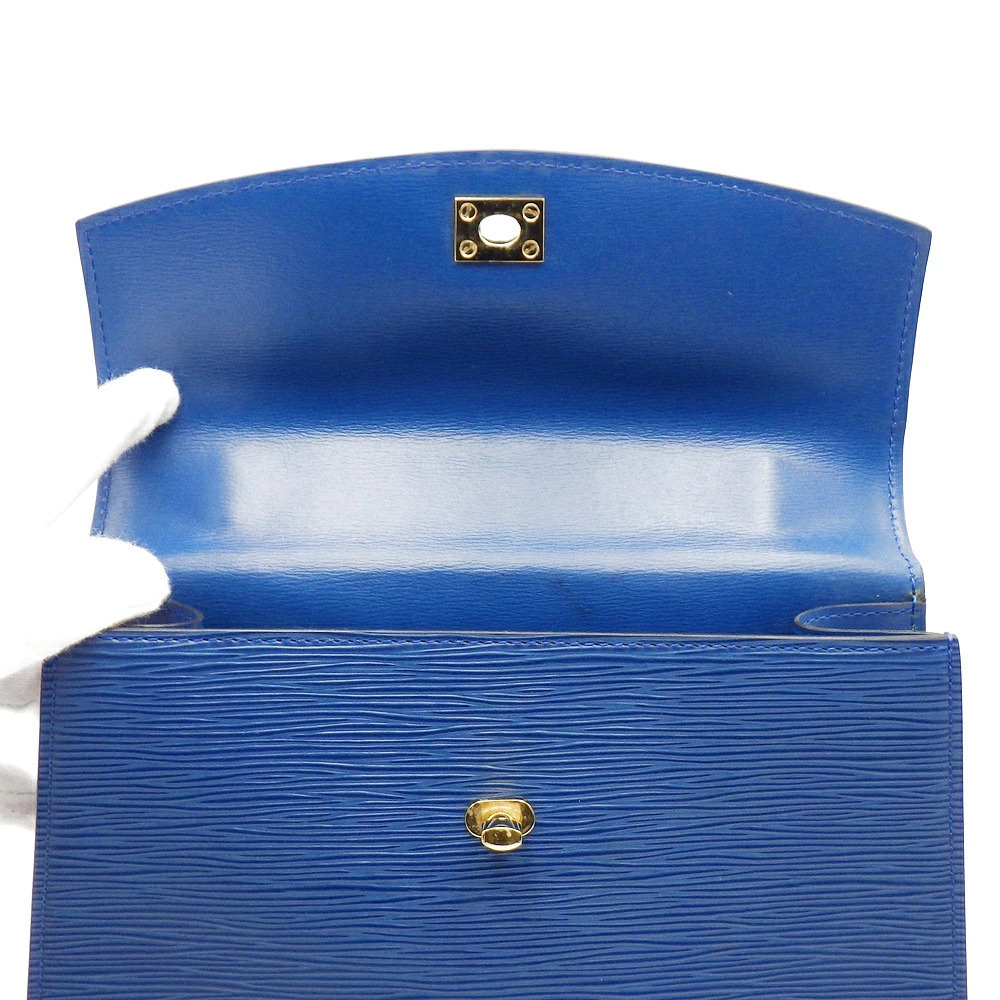 LOUIS VUITTON Malesherbes Epi Leather Handbag Toledo Blue
